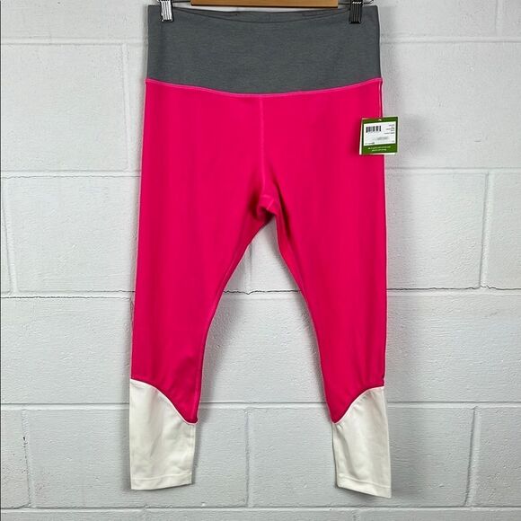 Kate Spade women’s electric pink colorblock legging yoga performance size M NWT - Picture 1 of 6